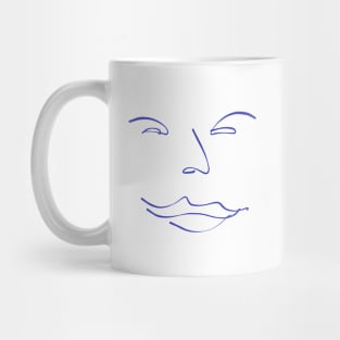 Smug Mischief Face Line Drawing Mug